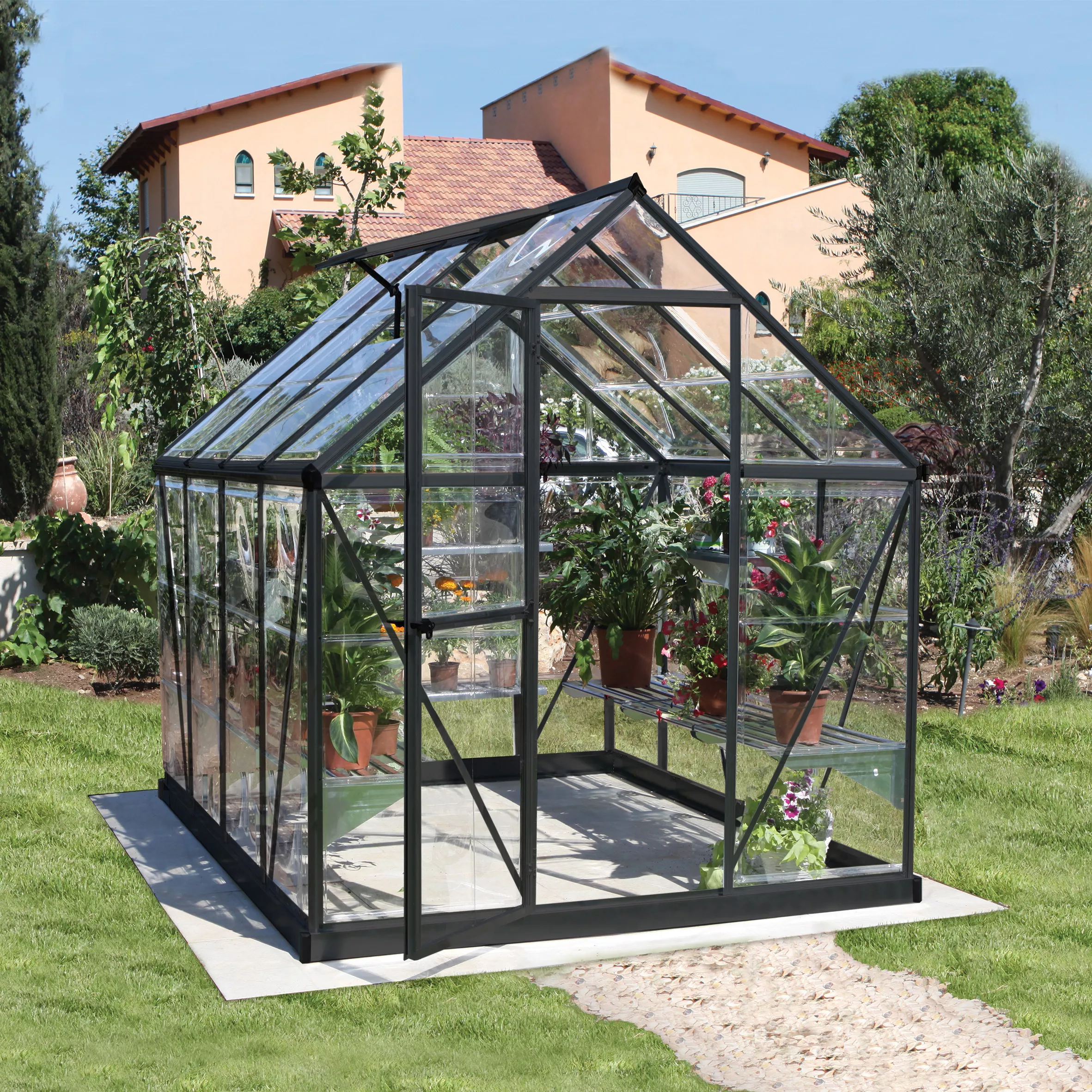 Palram - Canopia Harmony Grey 6X8 Greenhouse 3 Palram - Canopia Harmony Grey 6X8 Greenhouse