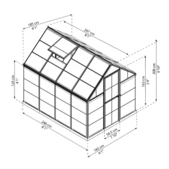 Palram - Canopia Harmony Grey 6X8 Greenhouse 16 Palram - Canopia Harmony Grey 6X8 Greenhouse -Garden & Outdoors palram canopia harmony grey 6x8 greenhouse7290108137682 01t BQ
