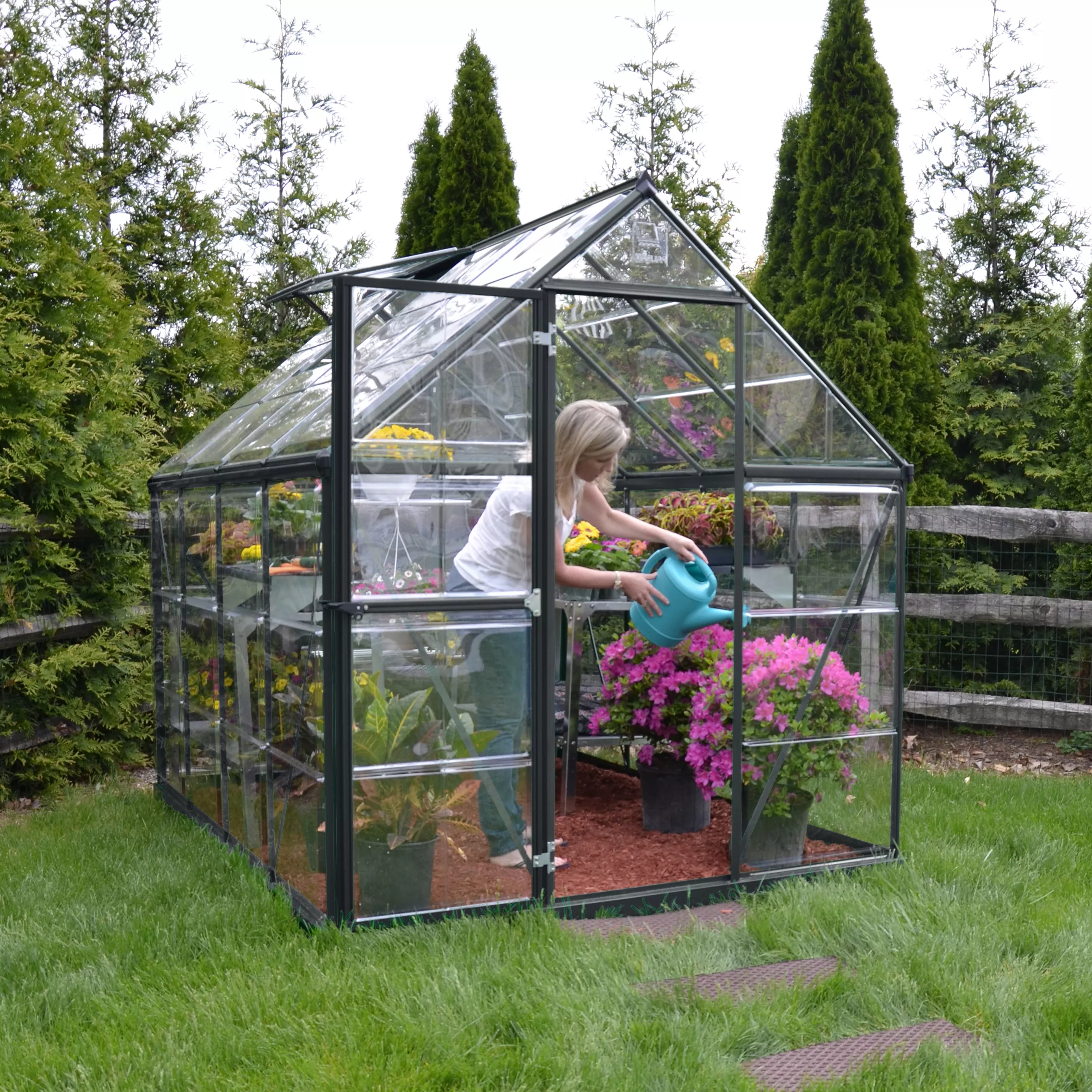 Palram - Canopia Harmony Grey 6X8 Greenhouse 7 Palram - Canopia Harmony Grey 6X8 Greenhouse - Image 5