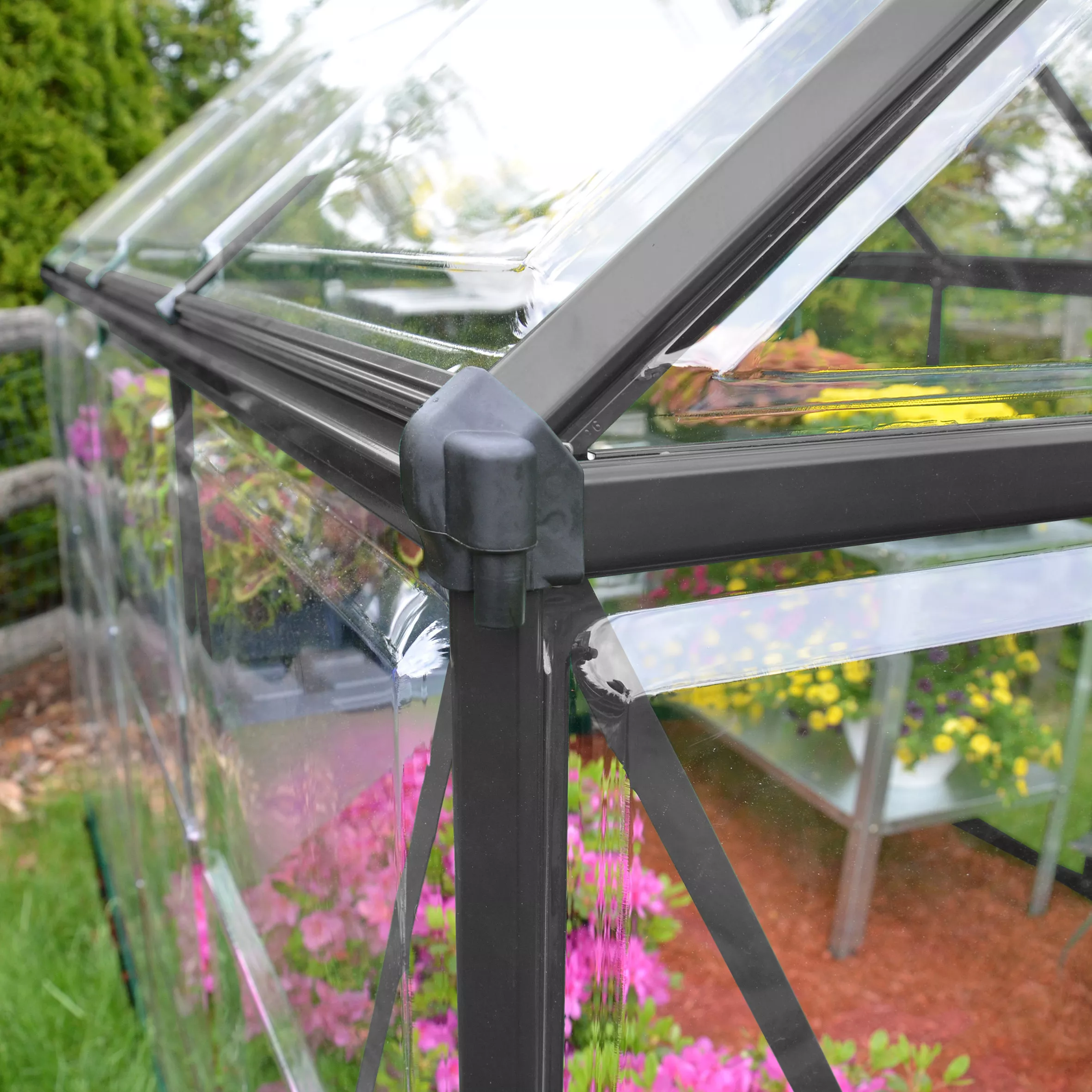 Palram - Canopia Harmony Grey 6X8 Greenhouse 4 Palram - Canopia Harmony Grey 6X8 Greenhouse - Image 2