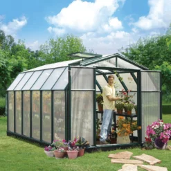 Palram - Canopia Hobby Gardner Green 8x12 Greenhouse -Garden & Outdoors palram canopia hobby gardner green 8x12 greenhouse7290103121662 03i bq