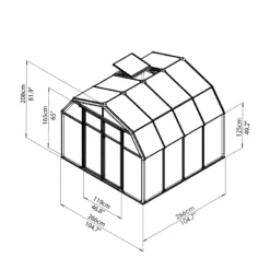 Palram - Canopia Hobby Gardner Green 8x8 Greenhouse -Garden & Outdoors palram canopia hobby gardner green 8x8 greenhouse7290103121655 02t bq