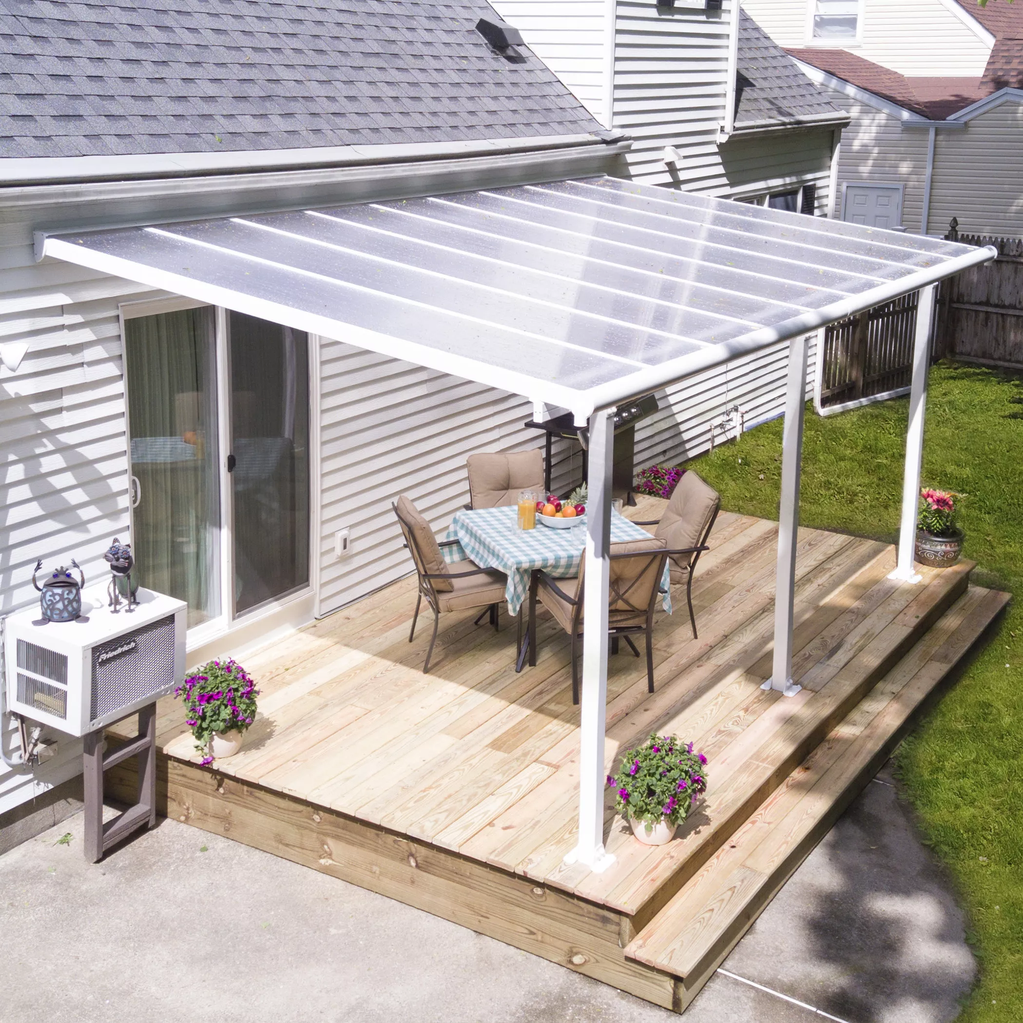 Palram - Canopia Olympia White Non-retractable Awning, (L)4.25m (H)3.05m (W)2.95m 3 Palram - Canopia Olympia White Non-retractable Awning, (L)4.25m (H)3.05m (W)2.95m