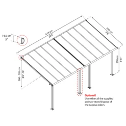 Palram - Canopia Olympia White Non-retractable Awning, (L)6.19m (H)3.05m (W)2.95m -Garden & Outdoors palram canopia olympia white non retractable awning l 6 19m h 3 05m w 2 95m7290108134308 01t bq