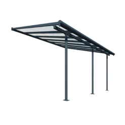 Palram - Canopia Sierra Grey Non-retractable Awning, (L)4.34m (H)3.05m (W)2.99m -Garden & Outdoors palram canopia sierra grey non retractable awning l 4 34m h 3 05m w 2 99m7290108130270 02c bq