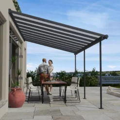Palram - Canopia Sierra Grey Non-retractable Awning, (L)5.55m (H)3.05m (W)2.99m 12 Palram - Canopia Sierra Grey Non-retractable Awning, (L)5.55m (H)3.05m (W)2.99m -Garden & Outdoors palram canopia sierra grey non retractable awning l 5 55m h 3 05m w 2 99m7290108130317 02i bq