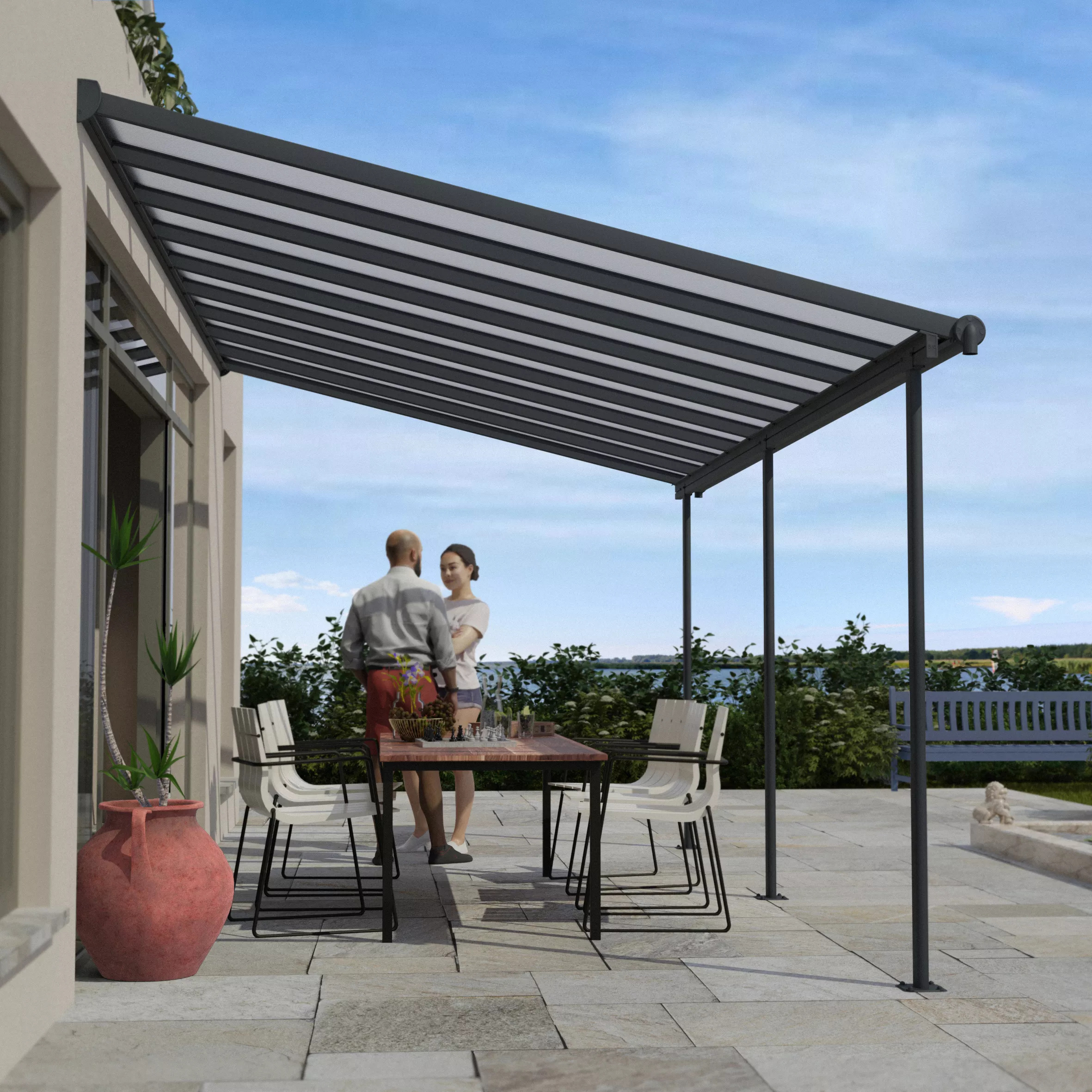 Palram - Canopia Sierra Grey Non-retractable Awning, (L)5.55m (H)3.05m (W)2.99m 5 Palram - Canopia Sierra Grey Non-retractable Awning, (L)5.55m (H)3.05m (W)2.99m - Image 3