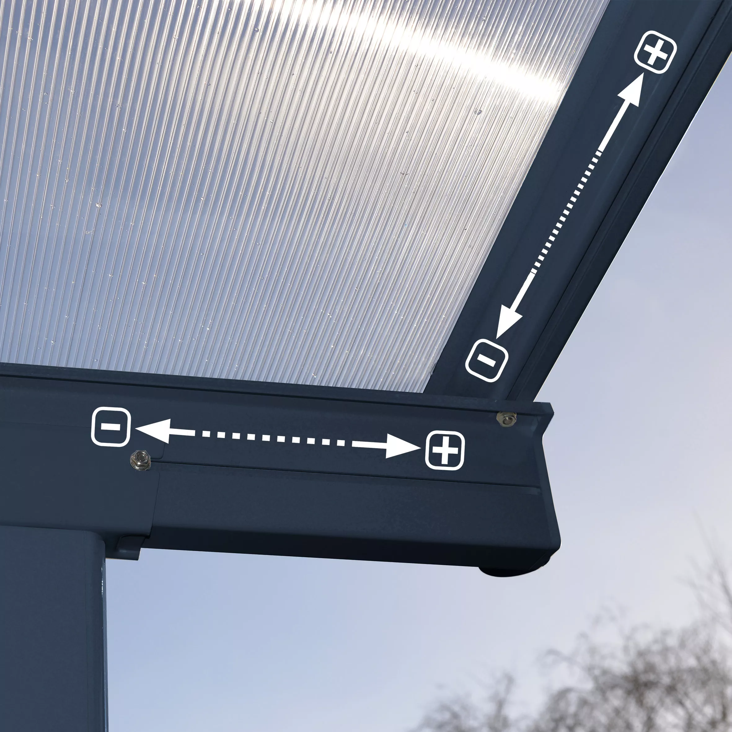 Palram - Canopia Sierra Grey Non-retractable Awning, (L)6.71m (H)3m (W)2.28m 6 Palram - Canopia Sierra Grey Non-retractable Awning, (L)6.71m (H)3m (W)2.28m - Image 4