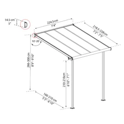 Palram - Canopia Sierra White Non-retractable Awning, (L)2.25m (H)3m (W)2.25m 27 Palram - Canopia Sierra White Non-retractable Awning, (L)2.25m (H)3m (W)2.25m -Garden & Outdoors palram canopia sierra white non retractable awning l 2 25m h 3m w 2 25m7290108131314 01t bq
