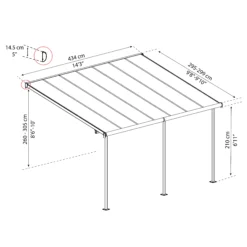 Palram - Canopia Sierra White Non-retractable Awning, (L)4.34m (H)3.05m (W)2.99m -Garden & Outdoors palram canopia sierra white non retractable awning l 4 34m h 3 05m w 2 99m7290108130287 01t bq