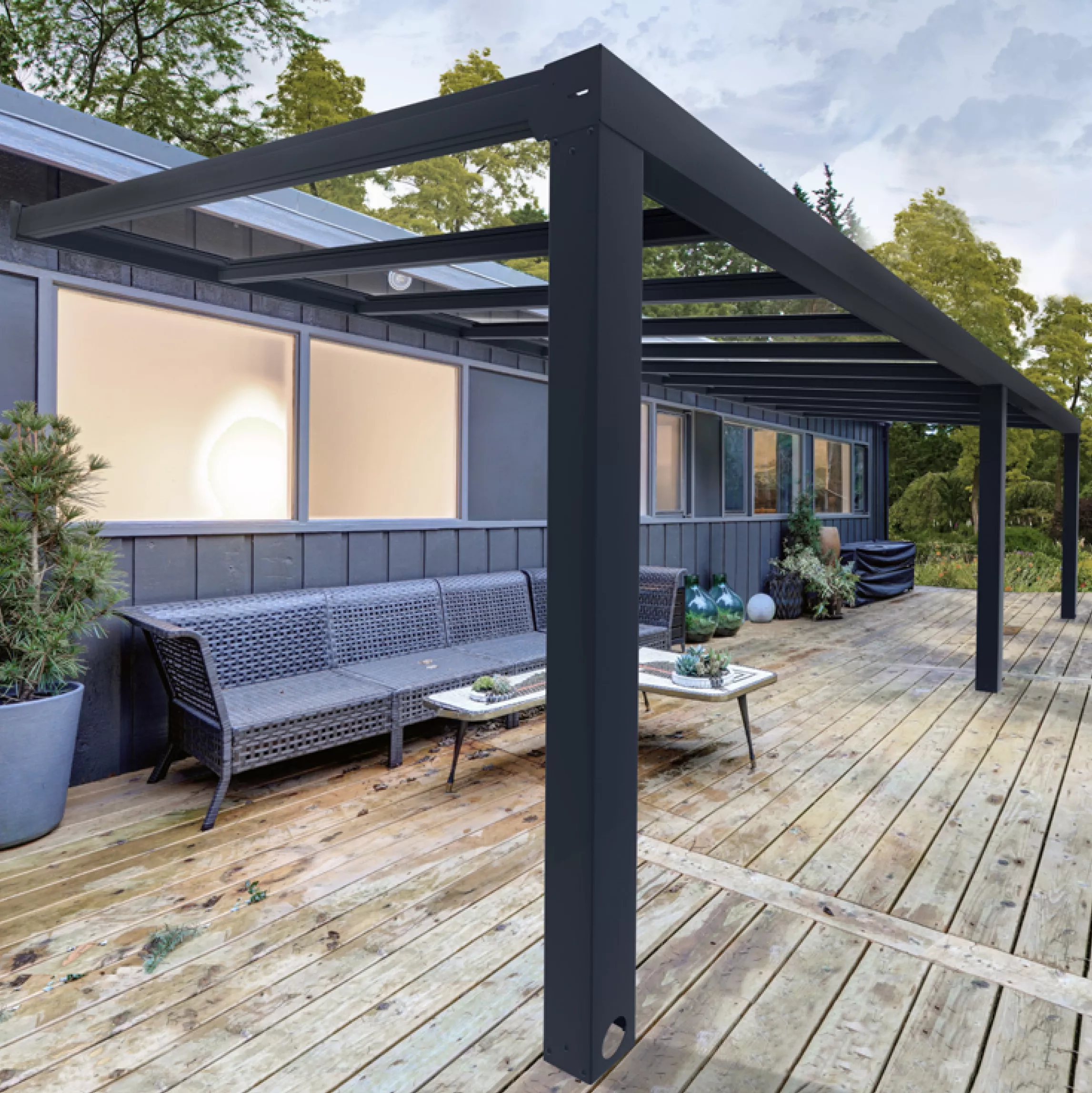 Palram - Canopia Stockholm Grey Non-retractable Awning, (L)7.32m (H)3.24m (W)3.41m 3 Palram - Canopia Stockholm Grey Non-retractable Awning, (L)7.32m (H)3.24m (W)3.41m
