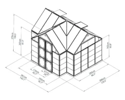 Palram - Canopia Victory Dark Grey 12x10 Greenhouse -Garden & Outdoors palram canopia victory dark grey 12x10 greenhouse7290103121914 03t