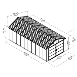 Palram - Canopia Yukon With WPC Floor 11x21.3 Apex Dark Grey Plastic Shed With Floor -Garden & Outdoors palram canopia yukon with wpc floor 11x21 3 apex dark grey plastic shed with floor7290108139303 01t BQ