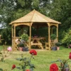Rowlinson Buckingham Natural Octagonal Gazebo, (W)3.57m (D)3.57m - Assembly Required -Garden & Outdoors rowlinson buckingham natural octagonal gazebo w 3 57m d 3 57m assembly required5013856009948 01i
