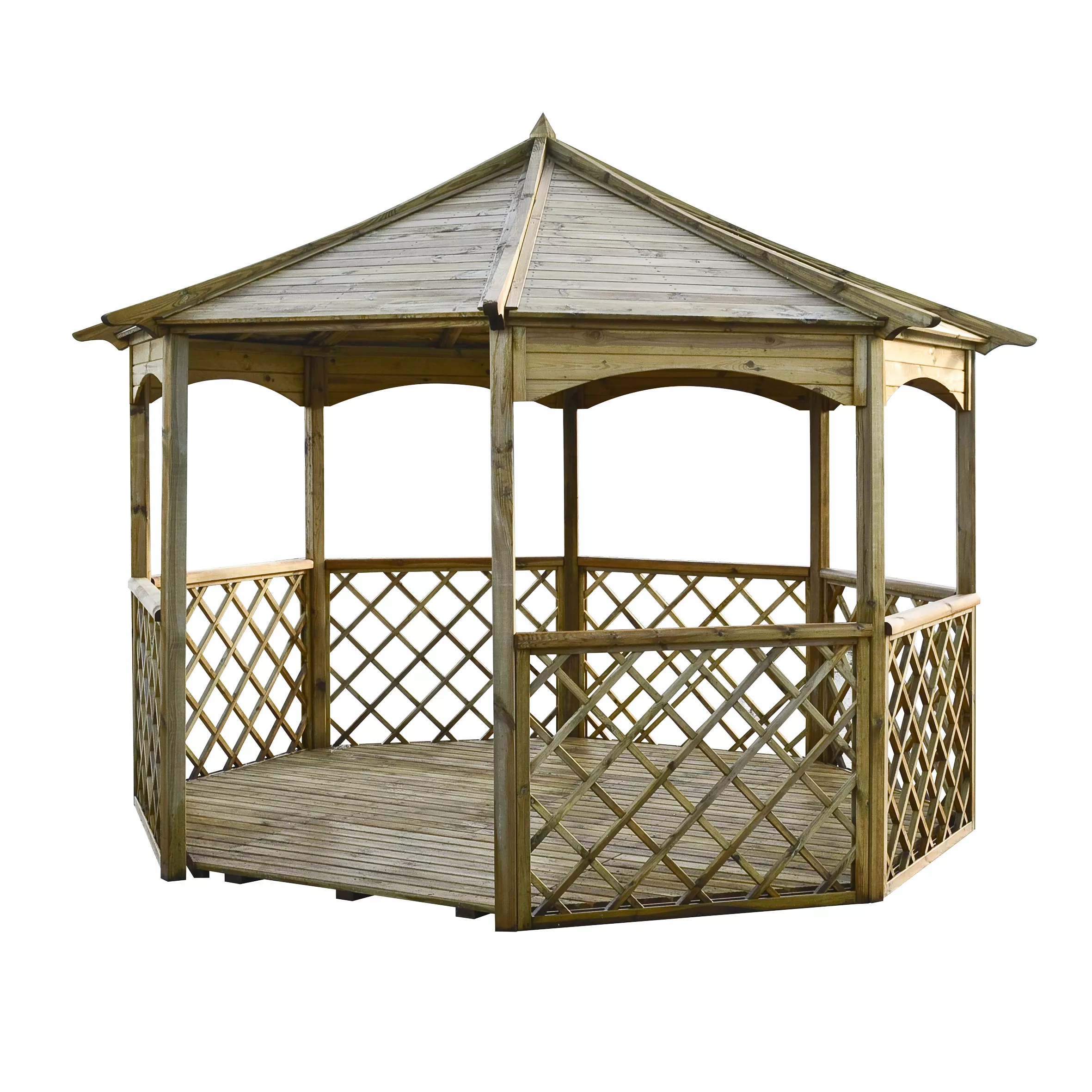 Rowlinson Buckingham Natural Octagonal Gazebo, (W)3.57m (D)3.57m - Assembly Required 4 Rowlinson Buckingham Natural Octagonal Gazebo, (W)3.57m (D)3.57m - Assembly Required - Image 2