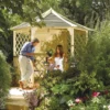 Rowlinson Gainsborough Natural Hexagonal Gazebo, (W)3m (D)2.6m - Assembly Required -Garden & Outdoors rowlinson gainsborough natural hexagonal gazebo w 3m d 2 6m assembly required5013856013365 01i