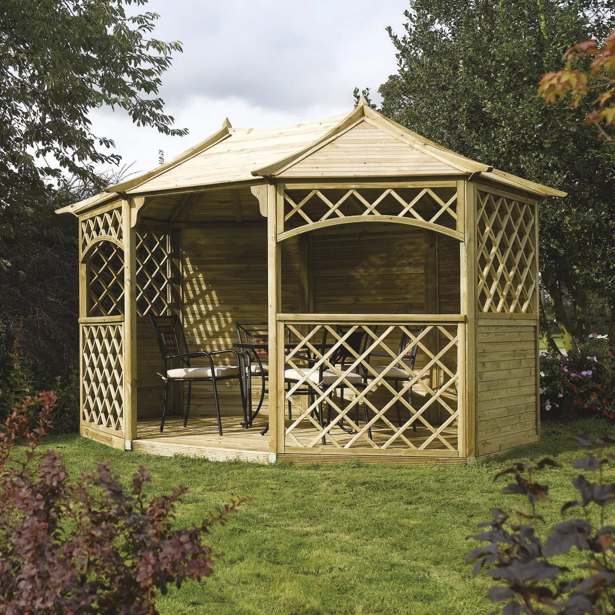 Rowlinson Sandringham Natural Octagonal Gazebo, (W)3.94m (D)3m - Assembly Required 3 Rowlinson Sandringham Natural Octagonal Gazebo, (W)3.94m (D)3m - Assembly Required