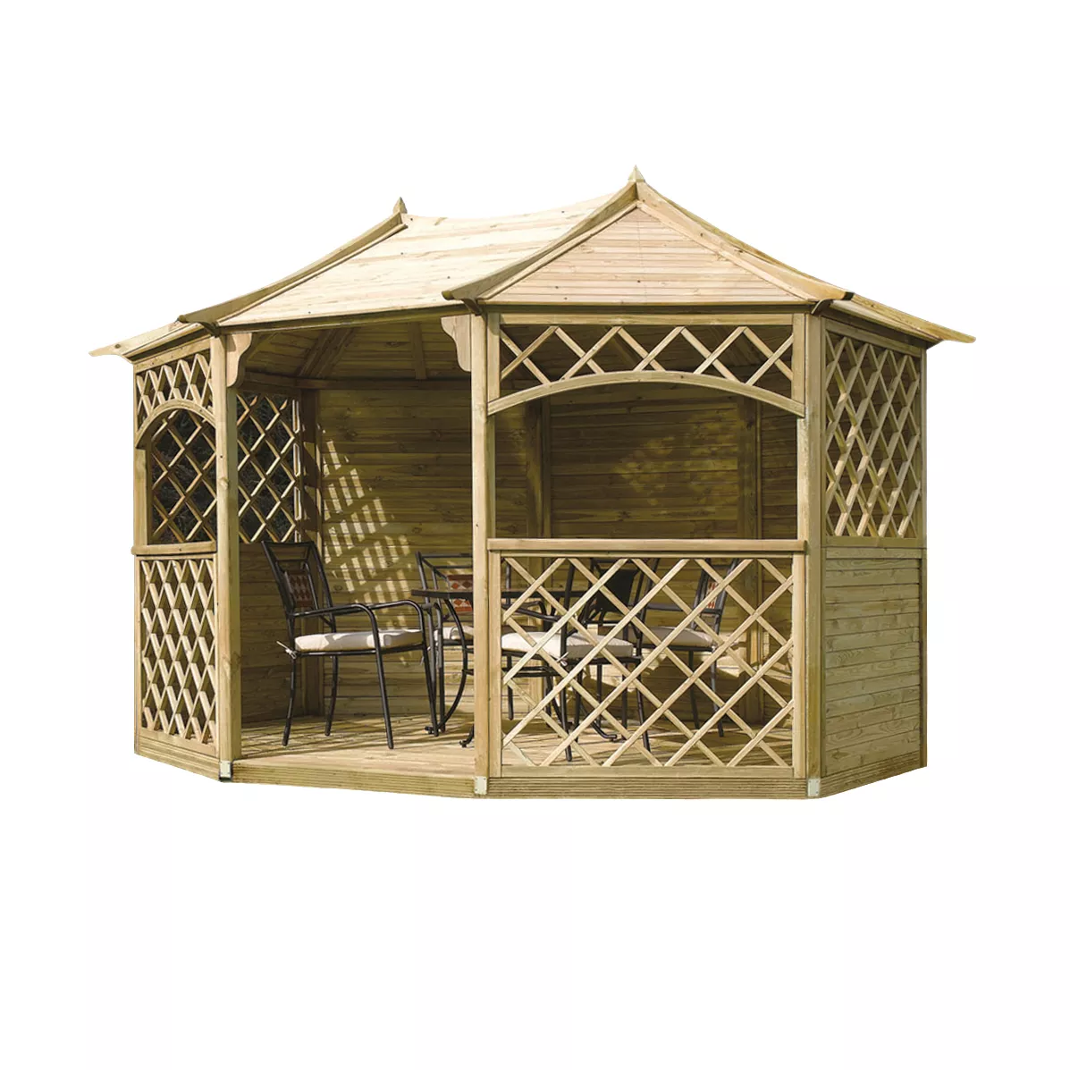 Rowlinson Sandringham Natural Octagonal Gazebo, (W)3.94m (D)3m - Assembly Required 4 Rowlinson Sandringham Natural Octagonal Gazebo, (W)3.94m (D)3m - Assembly Required - Image 2