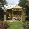 Rowlinson Sandringham Natural Octagonal Gazebo, (W)3.94m (D)3m - Assembly Service Included -Garden & Outdoors rowlinson sandringham natural octagonal gazebo w 3 94m d 3m assembly service included5013856994541 01i