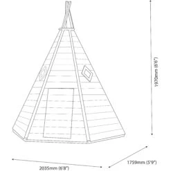 Shire 7x6 Wigwam Whitewood Pine Playhouse Assembly Required -Garden & Outdoors shire 7x6 wigwam whitewood pine playhouse assembly required5019804113675 03t