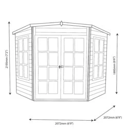Shire 7x7 Glass Pent Shiplap Wooden Summer House - Base Not Included -Garden & Outdoors shire 7x7 glass pent shiplap wooden summer house base not included03455784 01t