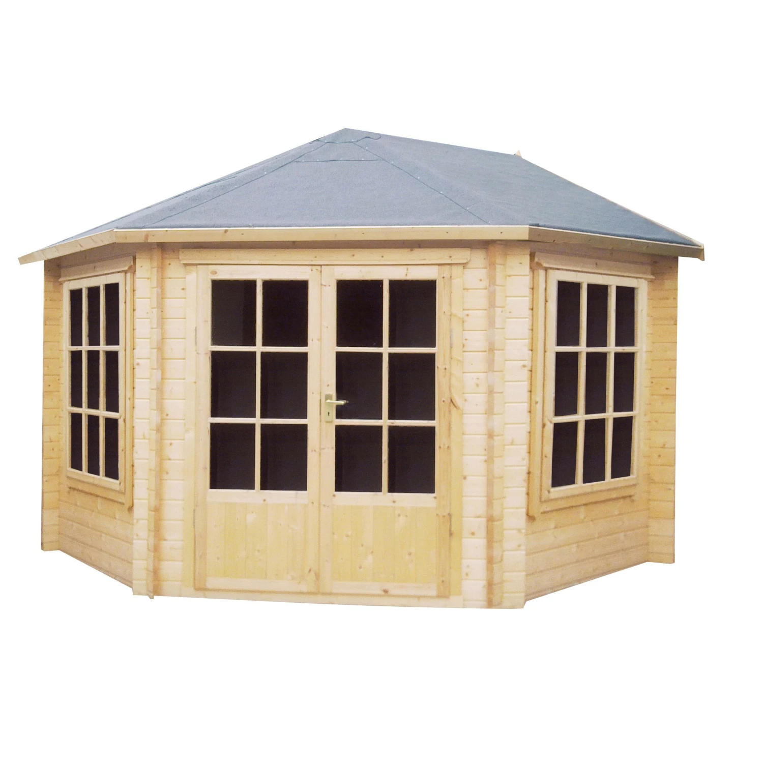 Shire Belvoir 10x10 Ft Toughened Glass Apex Tongue & Groove Wooden Cabin With Felt Tile Roof 3 Shire Belvoir 10x10 Ft Toughened Glass Apex Tongue & Groove Wooden Cabin With Felt Tile Roof