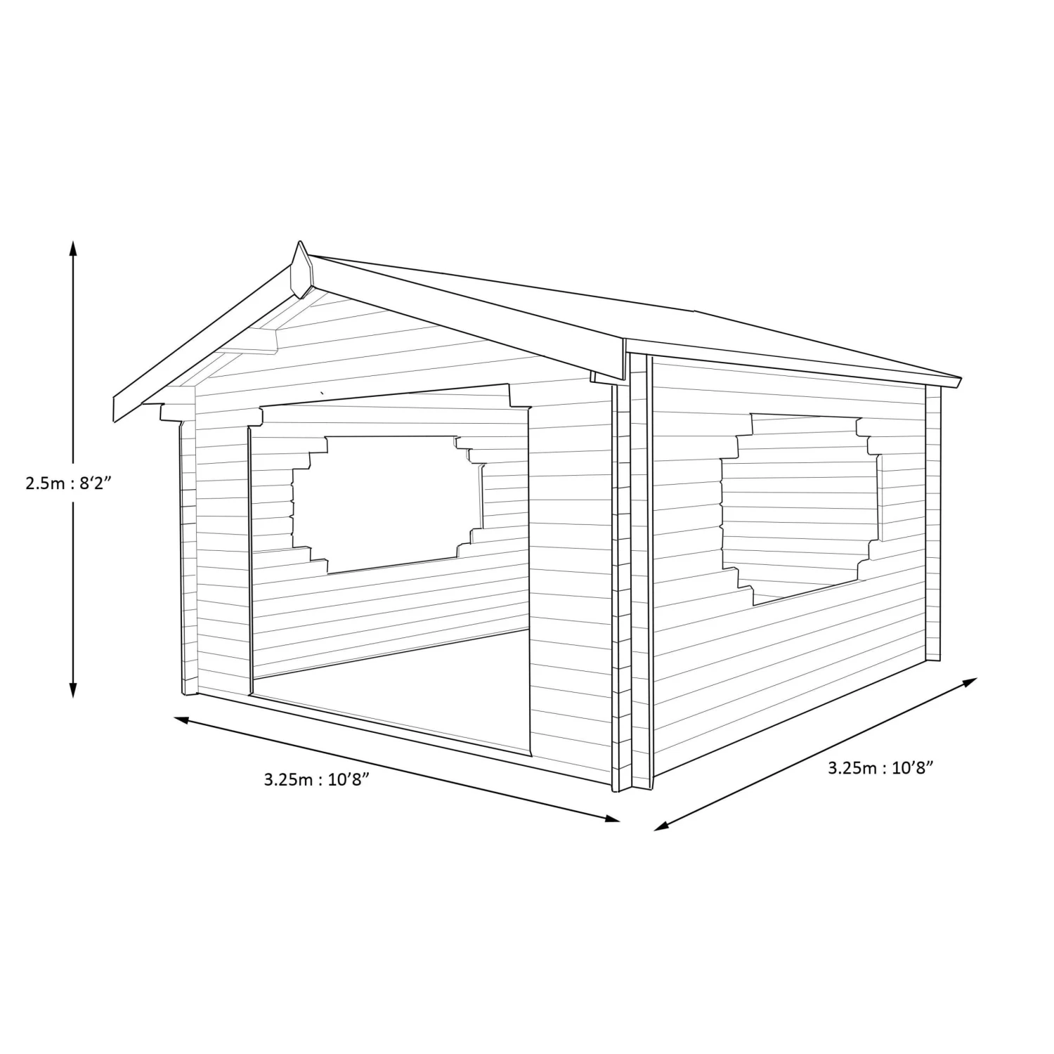Shire Bere 11x11 Apex Tongue & Groove Wooden Cabin - Base Not Included 5 Shire Bere 11x11 Apex Tongue & Groove Wooden Cabin - Base Not Included - Image 3