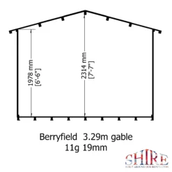 Shire Berryfield 11x8 Eco Glass Apex Tongue & Groove Wooden Cabin - Base Not Included -Garden & Outdoors shire berryfield 11x8 eco glass apex tongue groove wooden cabin base not included5019804112289 03t bq