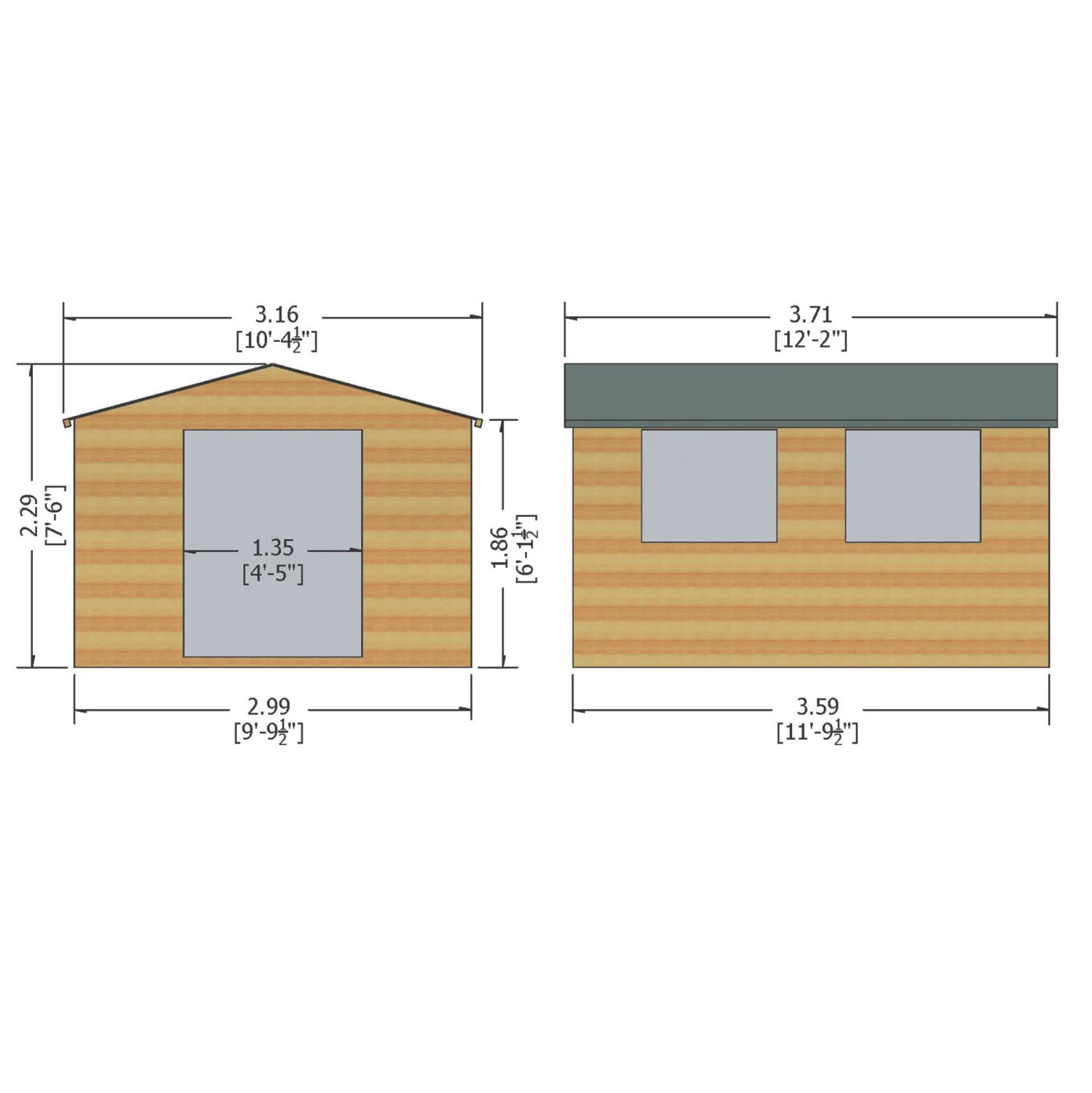 Shire Bison 12x10 Glass Apex Shiplap Wooden Workshop - Base Not Included 4 Shire Bison 12x10 Glass Apex Shiplap Wooden Workshop - Base Not Included - Image 2