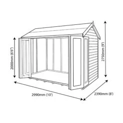 Shire Blenheim 10x8 Apex Shiplap Wooden Summer House With Bi-fold Door -Garden & Outdoors shire blenheim 10x8 apex shiplap wooden summer house with bi fold door5019804111206 03t