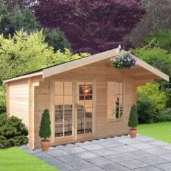 Shire Cannock 10x12 Ft Apex Tongue & Groove Wooden Cabin With Felt Tile Roof - Assembly Service Included -Garden & Outdoors shire cannock 10x12 ft apex tongue groove wooden cabin with felt tile roof assembly service included5019804111350 03i bq