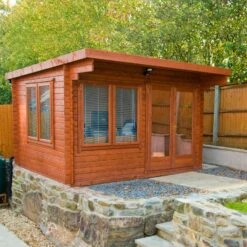 Shire Danbury 12x12 Glass Pent Tongue & Groove Wooden Cabin - Base Not Included -Garden & Outdoors shire danbury 12x12 glass pent tongue groove wooden cabin base not included5019804414710 03i bq