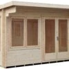 Shire Danbury 12x12 Toughened Glass Pent Tongue & Groove Wooden Cabin - Base Not Included -Garden & Outdoors shire danbury 12x12 toughened glass pent tongue groove wooden cabin base not included5019804414734 03c bq