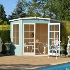 Shire Hampton 10x10 Glass Pent Shiplap Wooden Summer House - Base Not Included -Garden & Outdoors shire hampton 10x10 glass pent shiplap wooden summer house base not included5019804008186 02i bq