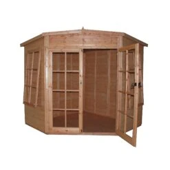 Shire Hampton 10x10 Glass Pent Shiplap Wooden Summer House - Base Not Included -Garden & Outdoors shire hampton 10x10 glass pent shiplap wooden summer house base not included5019804008186 04c bq