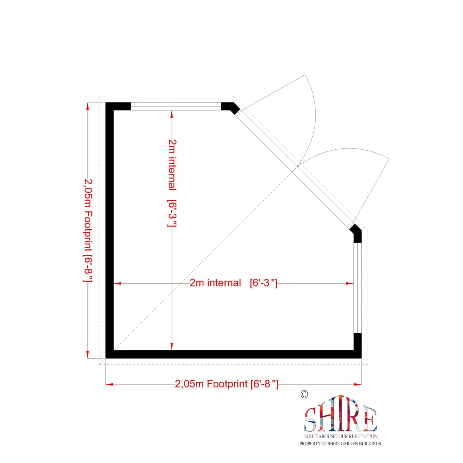 Shire Hampton 7x7 Toughened Glass Pent Shiplap Wooden Summer House - Base Not Included 7 Shire Hampton 7x7 Toughened Glass Pent Shiplap Wooden Summer House - Base Not Included - Image 5