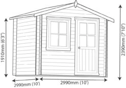 Shire Hartley 10x10 Apex Tongue & Groove Wooden Cabin (Base Included) 21 Shire Hartley 10x10 Apex Tongue & Groove Wooden Cabin (Base Included) -Garden & Outdoors shire hartley 10x10 apex tongue groove wooden cabin base included 5019804198863 03t