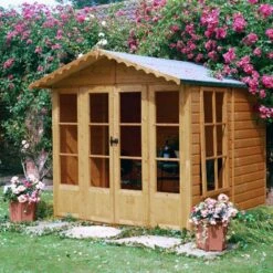 Shire Kensington 7x7 Glass Apex Shiplap Wooden Summer House - Base Included -Garden & Outdoors shire kensington 7x7 glass apex shiplap wooden summer house base included5019804198504 01i bq