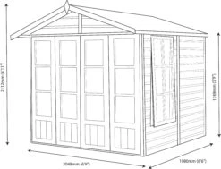 Shire Kensington 7x7 Glass Apex Shiplap Wooden Summer House - Base Included -Garden & Outdoors shire kensington 7x7 glass apex shiplap wooden summer house base included5019804198504 01t