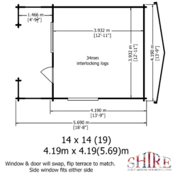 Shire Kinver 14x14 Glass Apex Tongue & Groove Wooden Cabin - Base Not Included -Garden & Outdoors shire kinver 14x14 glass apex tongue groove wooden cabin base not included5019804114191 01i bq