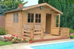 Shire Kinver 14x14 Glass Apex Tongue & Groove Wooden Cabin - Base Not Included -Garden & Outdoors shire kinver 14x14 glass apex tongue groove wooden cabin base not included5019804114191 03i bq