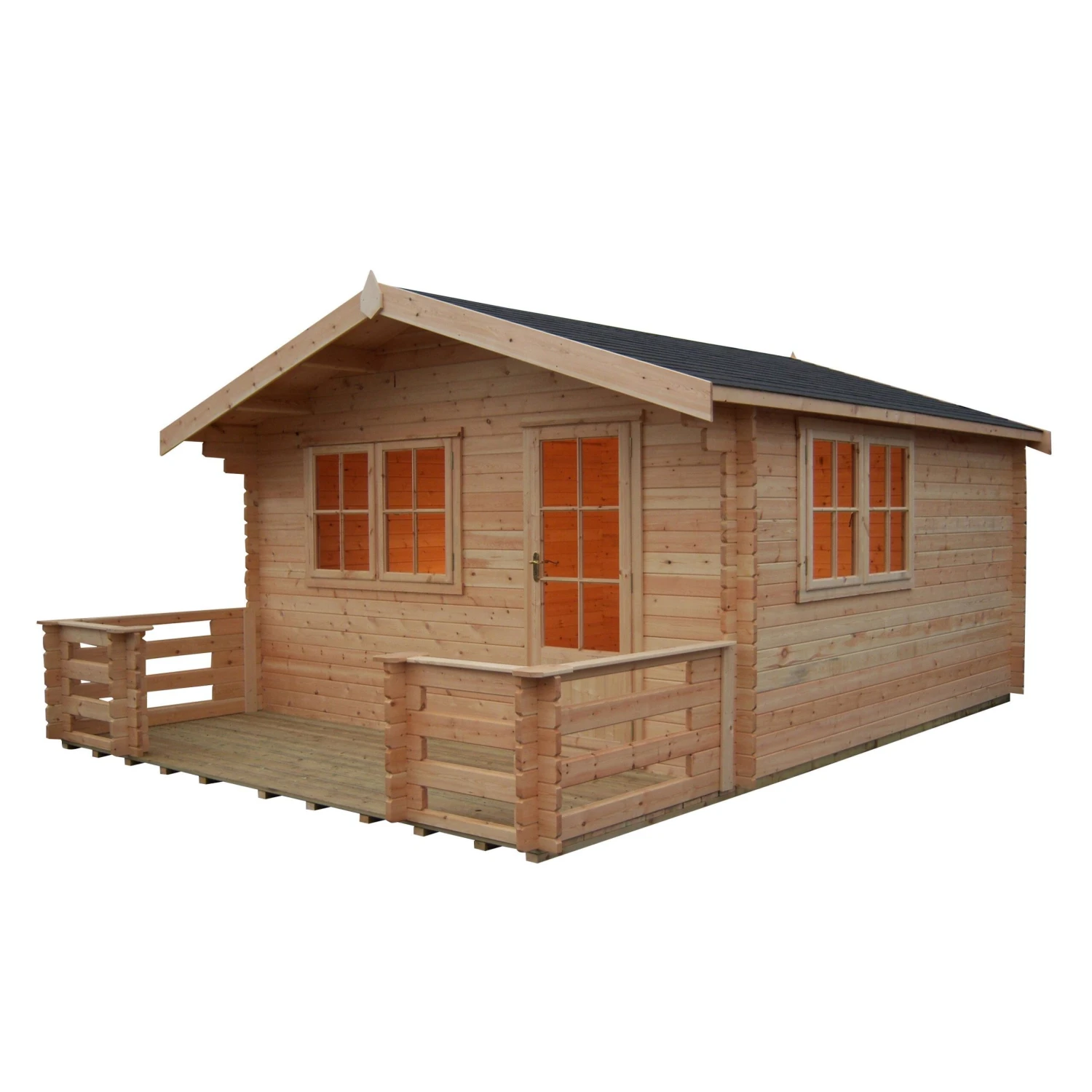 Shire Kinver 14x18 Toughened Glass Apex Tongue & Groove Wooden Cabin - Base Not Included 3 Shire Kinver 14x18 Toughened Glass Apex Tongue & Groove Wooden Cabin - Base Not Included