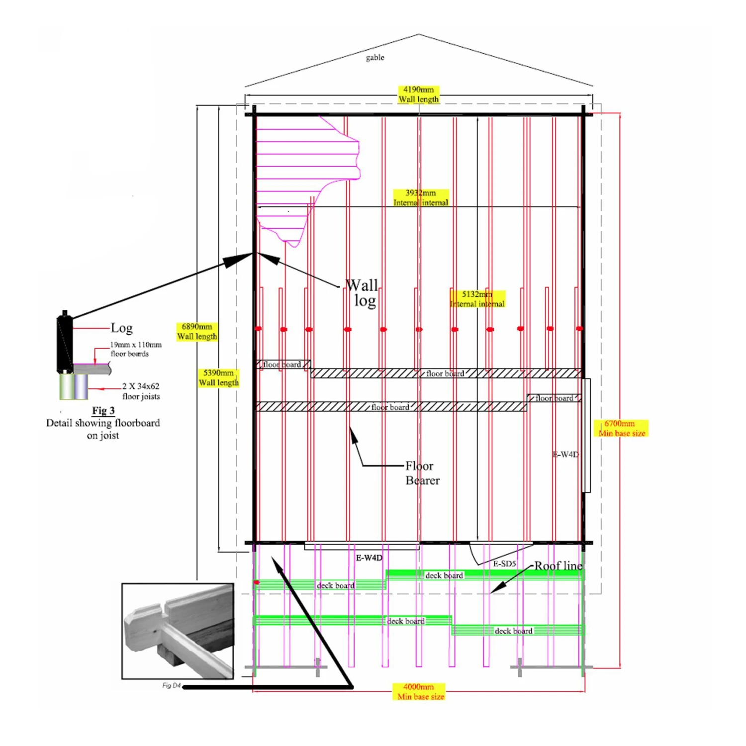Shire Kinver 14x18 Toughened Glass Apex Tongue & Groove Wooden Cabin - Base Not Included 6 Shire Kinver 14x18 Toughened Glass Apex Tongue & Groove Wooden Cabin - Base Not Included - Image 4