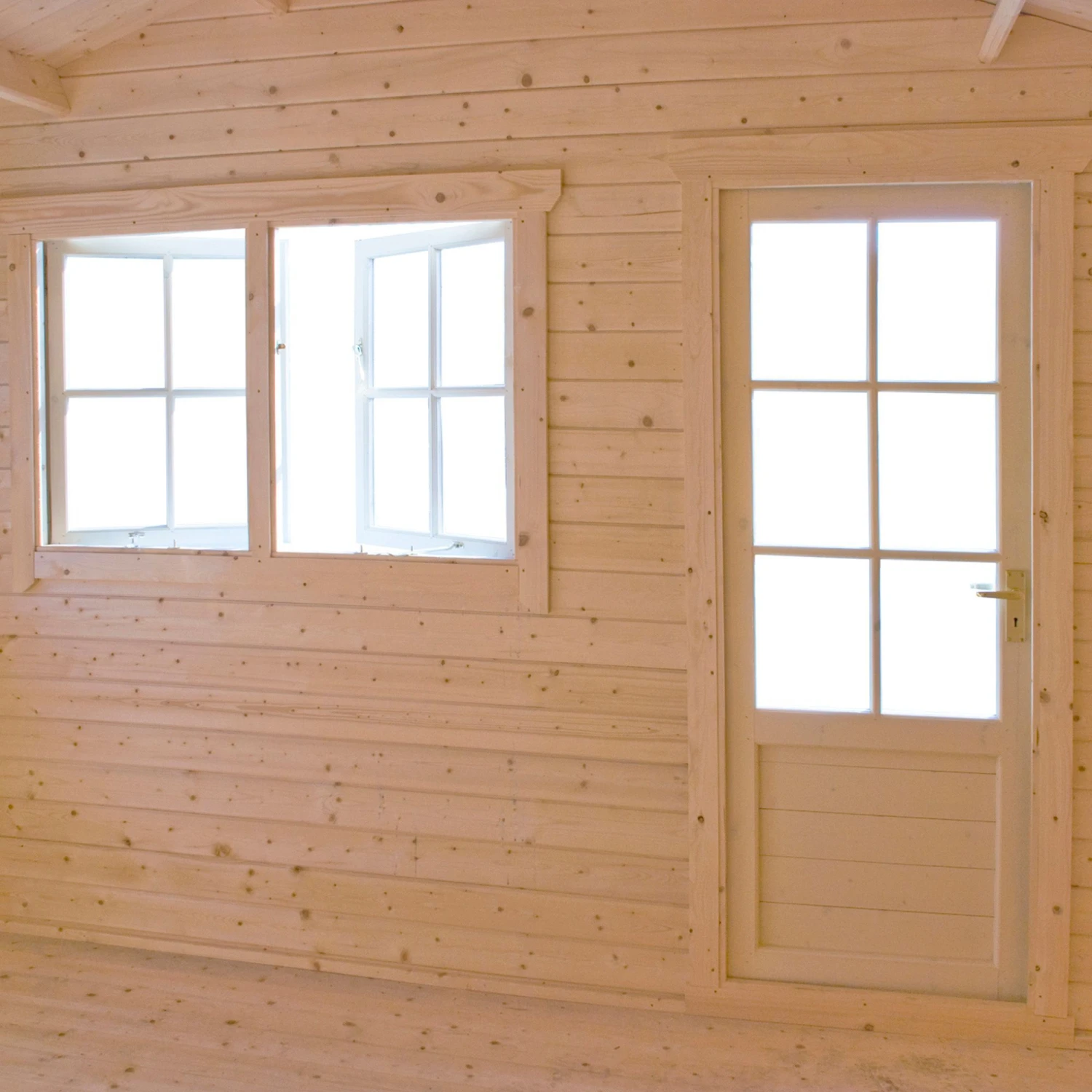 Shire Kinver 14x18 Toughened Glass Apex Tongue & Groove Wooden Cabin - Base Not Included 4 Shire Kinver 14x18 Toughened Glass Apex Tongue & Groove Wooden Cabin - Base Not Included - Image 2