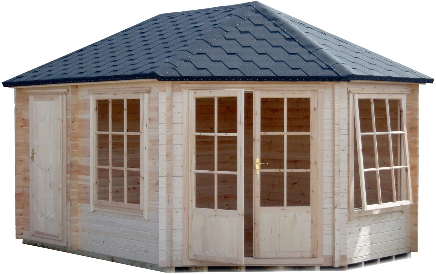 Shire Leygrove 14x10 Glass Apex Tongue & Groove Wooden Cabin - Base Not Included 3 Shire Leygrove 14x10 Glass Apex Tongue & Groove Wooden Cabin - Base Not Included