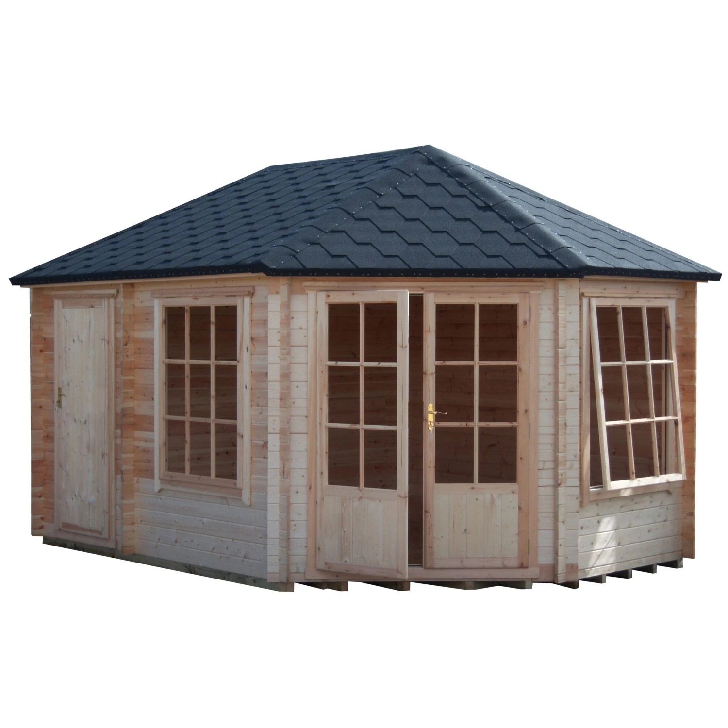 Shire Leygrove 14x10 Toughened Glass Apex Tongue & Groove Wooden Cabin 3 Shire Leygrove 14x10 Toughened Glass Apex Tongue & Groove Wooden Cabin
