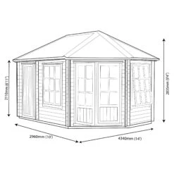 Shire Leygrove 14x10 Toughened Glass Apex Tongue & Groove Wooden Cabin 13 Shire Leygrove 14x10 Toughened Glass Apex Tongue & Groove Wooden Cabin -Garden & Outdoors shire leygrove 14x10 toughened glass apex tongue groove wooden cabin5019804111244 03t