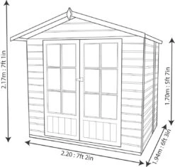 Shire Lumley 7x5 Toughened Glass Apex Shiplap Wooden Summer House - Base Included -Garden & Outdoors shire lumley 7x5 toughened glass apex shiplap wooden summer house base included5019804210282 02t