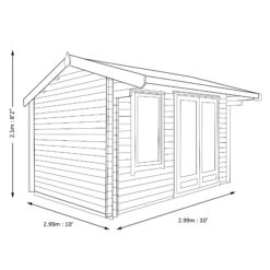 Shire Marlborough 10x10 Toughened Glass Apex Tongue & Groove Wooden Cabin - Base Not Included -Garden & Outdoors shire marlborough 10x10 toughened glass apex tongue groove wooden cabin base not included5019804112326 03t