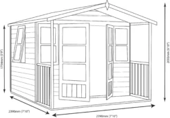 Shire Milton 8x9 Glass Apex Shiplap Wooden Summer House - Base Not Included -Garden & Outdoors shire milton 8x9 glass apex shiplap wooden summer house base not included5019804124800 03t